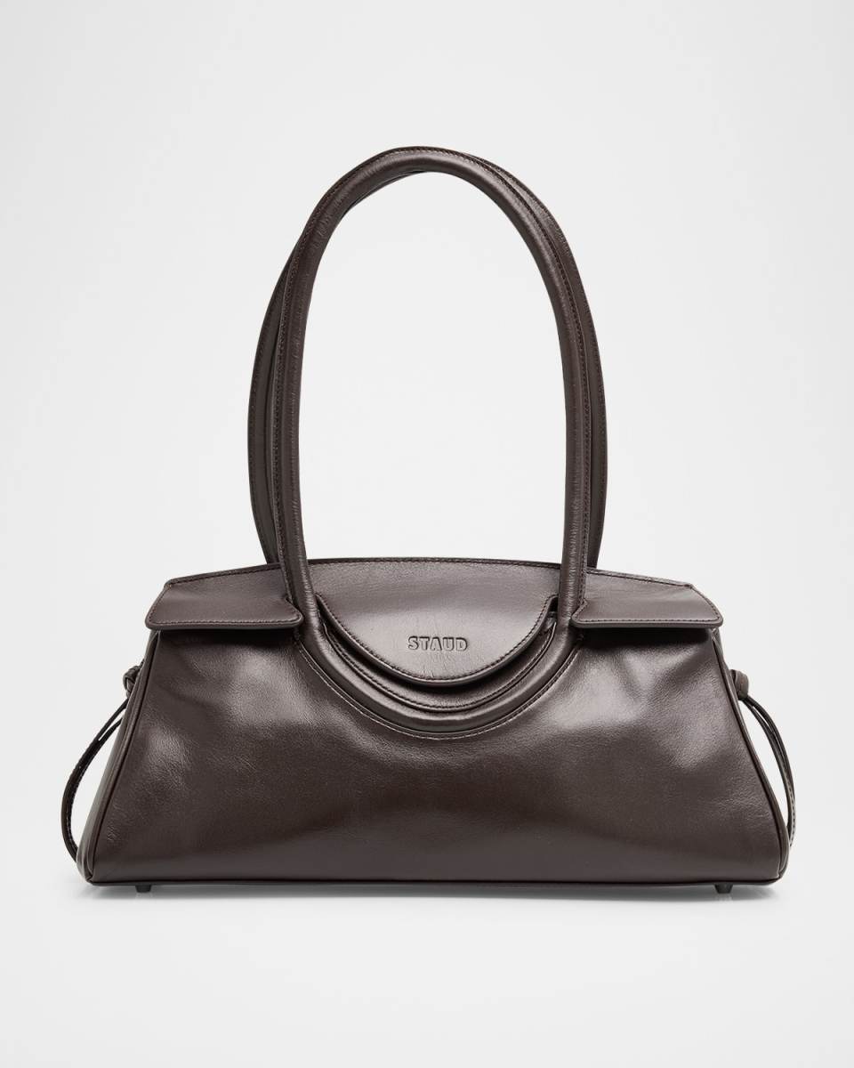 Maude Polished Leather Shoulder Bag